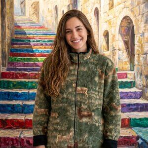 Zoofleece Deer Elk Buck Animal Fleece Jacket S-3X